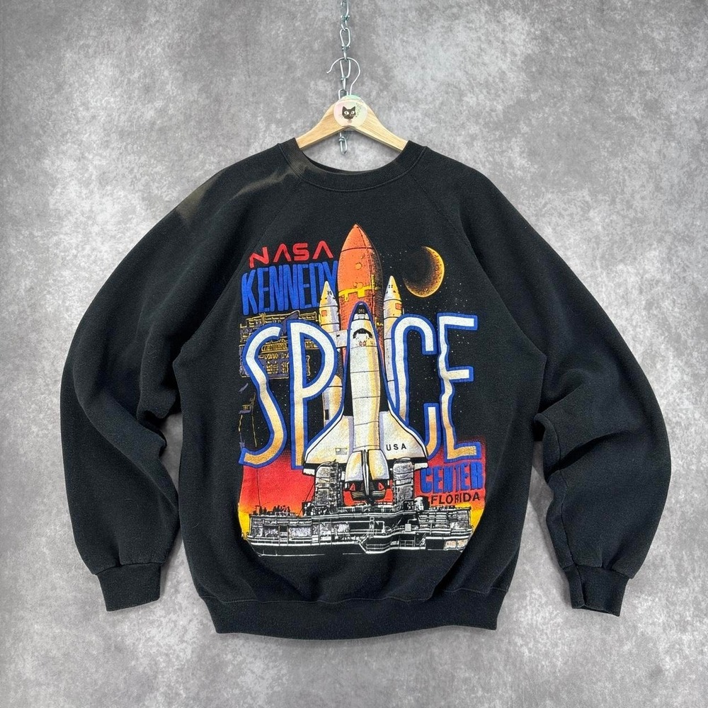 Vintage 1990 NASA Kennedy Space Center Graphic Sweatshirt Size XXL